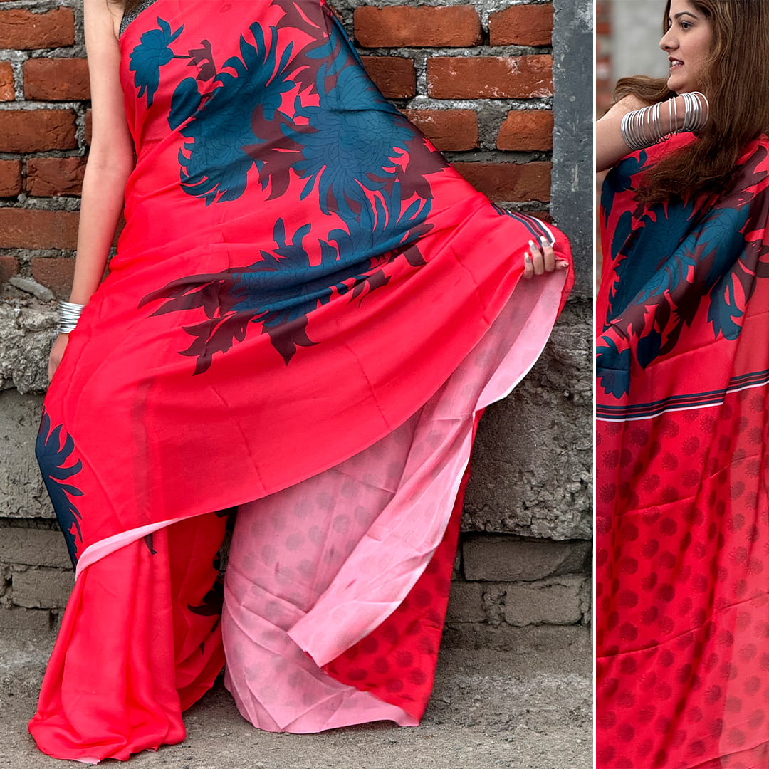 Kamini - Satin Georgette Saree