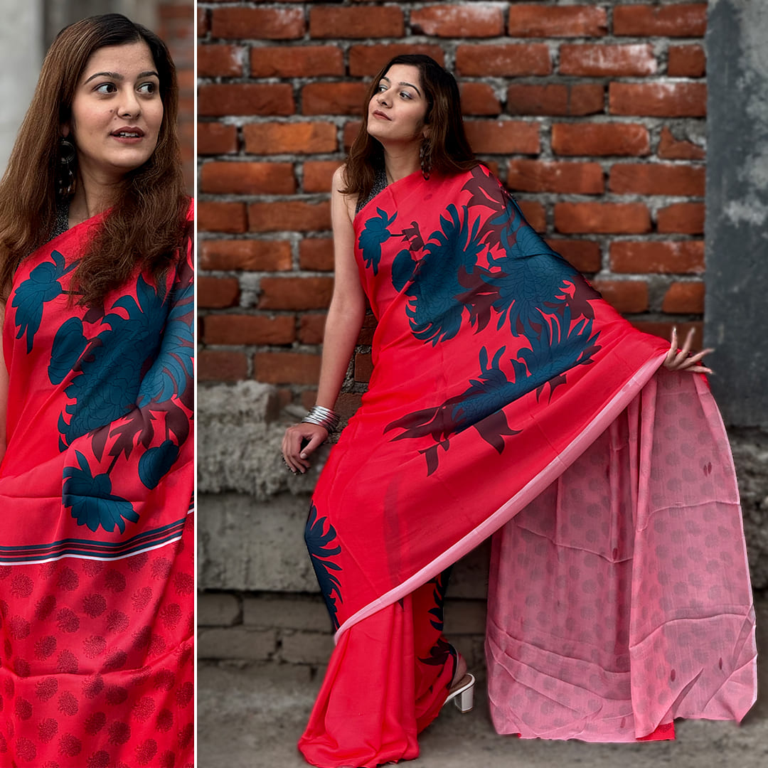Kamini - Satin Georgette Saree