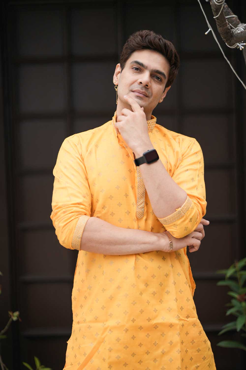 Yellow Block Print Kurta