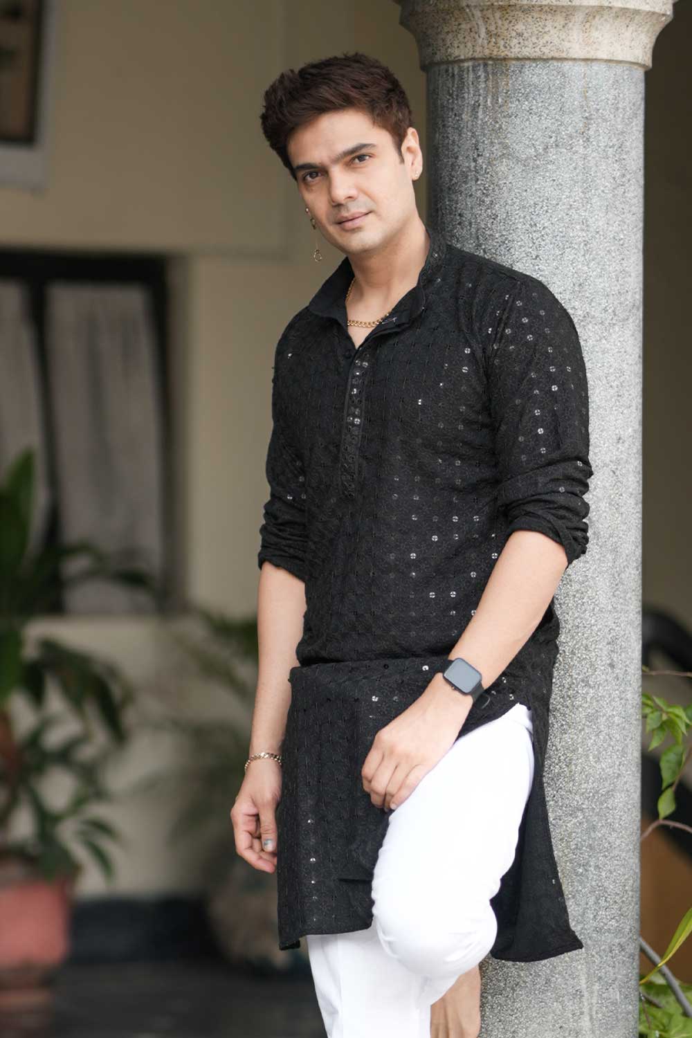 Black Chikankari Kurta