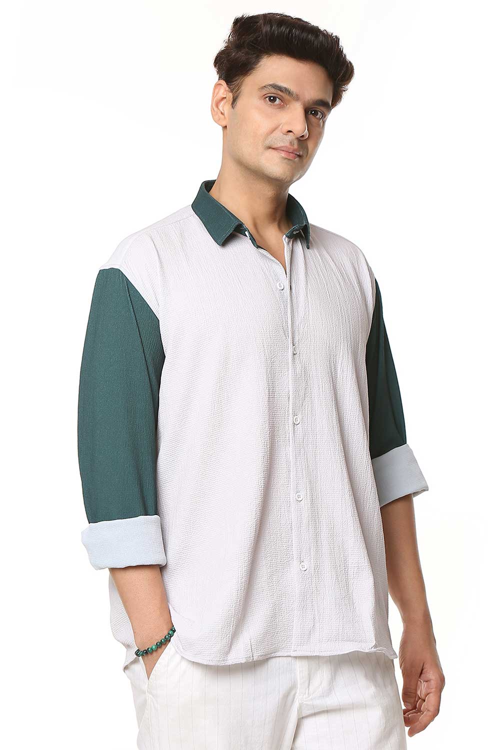 Kasaul Greens | Luxury Popcorn Material | Men Shirt