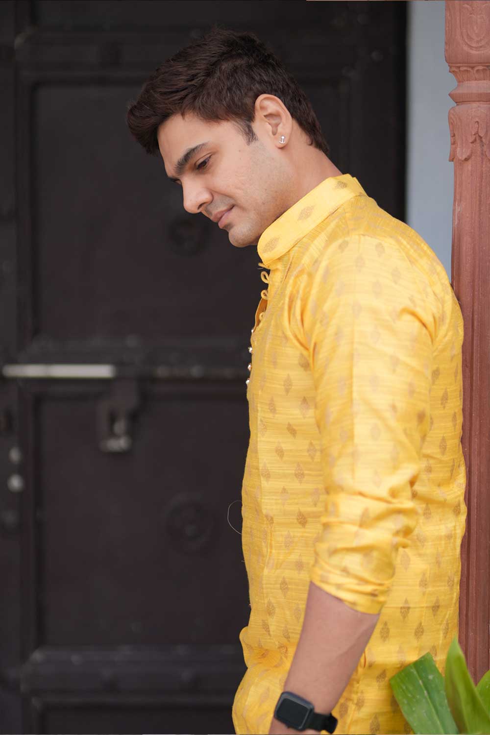 Chanderi Silk Yellow Kurta