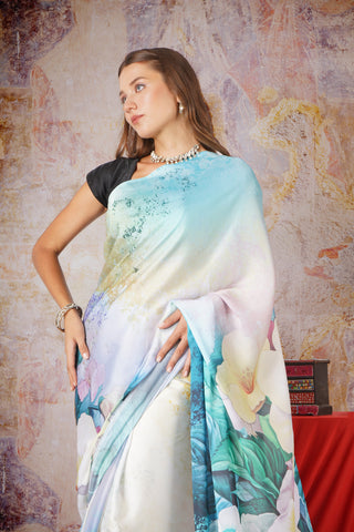 Basant - Satin Georgette Saree