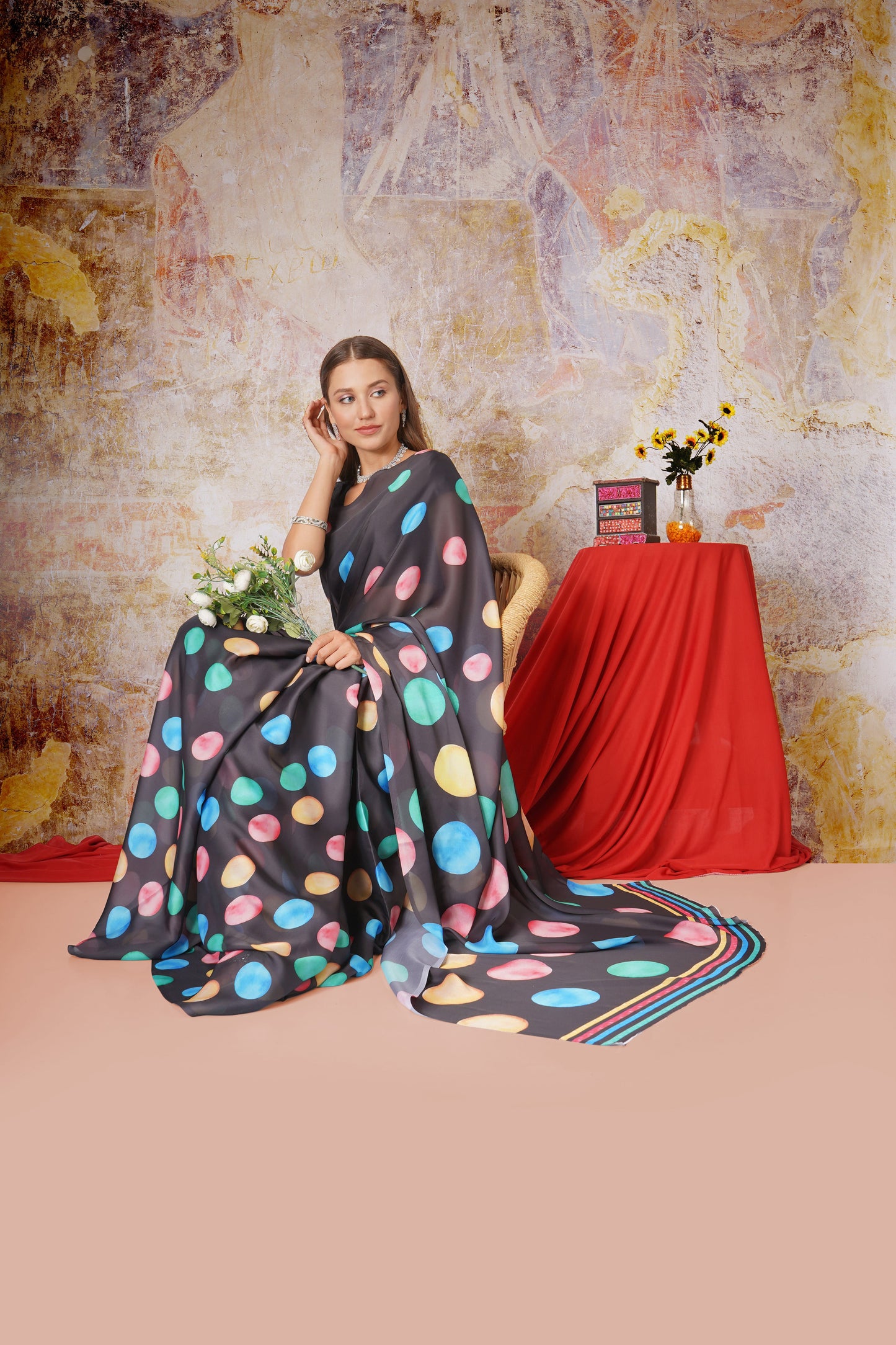 Bindu - Satin Georgette
