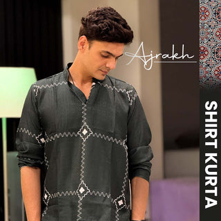 Ajrakh | Korean Shirt Kurta