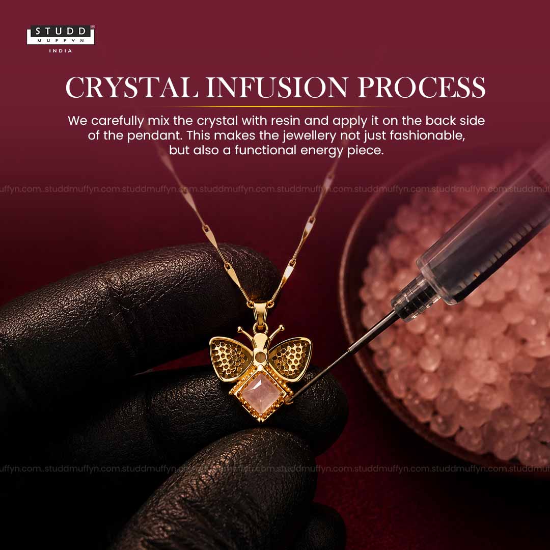 FreeFlow Butterfly Crystal Pendant – 24K Gold Tone Plated [ With Chain ]