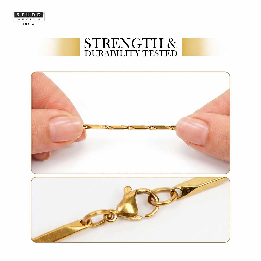 Golden Rice Chain - 24K Gold Tone Plated [ Pack of 2 ]