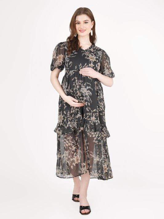 Black Chiffon Maternity dress