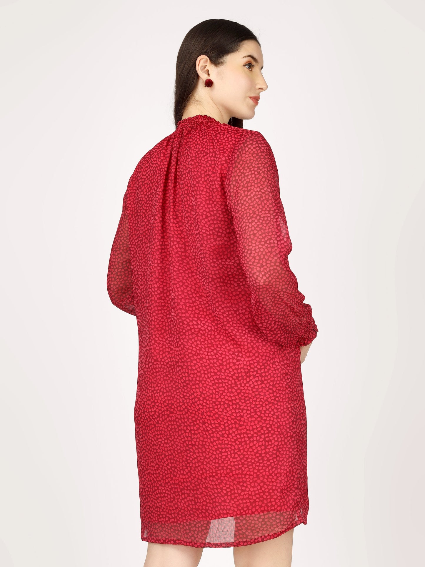 Stunner Red Moss Crepe Dress