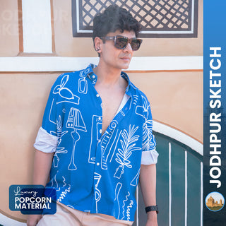 Jodhpur Sketch | Luxury Popcorn Material I Men Shirt