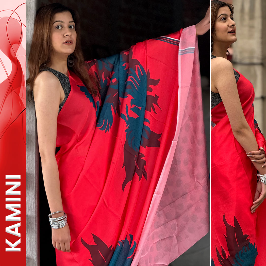 Kamini - Satin Georgette Saree