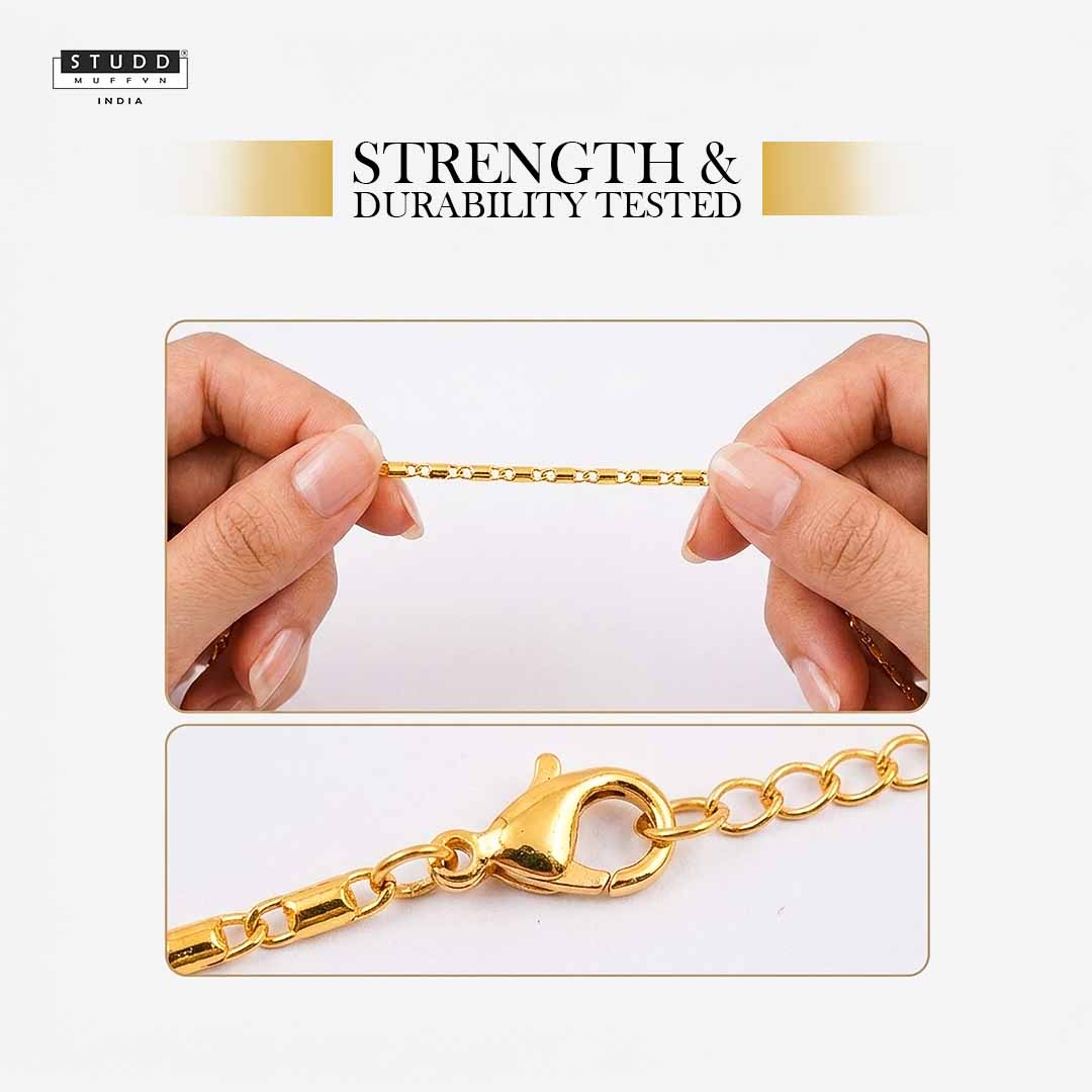 Golden Link Chain - 24K Gold Plated [ Pack of 2 ]