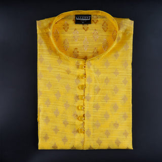 Chanderi Silk Yellow Kurta