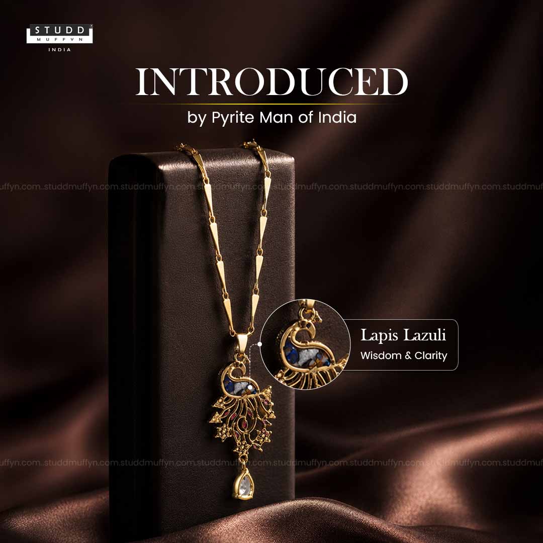 Peacock of Prosperity Crystal Pendant - 24k Gold Tone Plated [ With Chain ]