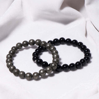 Riche Rich Combo (Pyrite bracelet + Black Obsidian Bracelet)