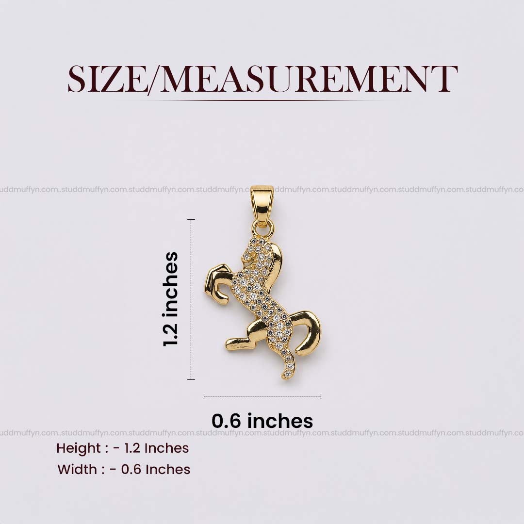 Ride Your Destiny Horse Pendant - 24k Gold Tone Plated [ Gold Chain ]