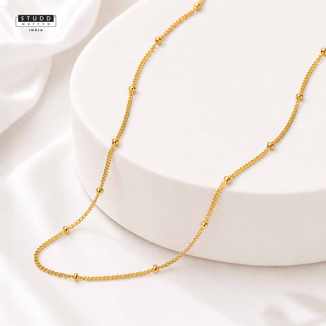 Golden Satellite Chain - 24K Gold Plated [ Pack of 2 ]