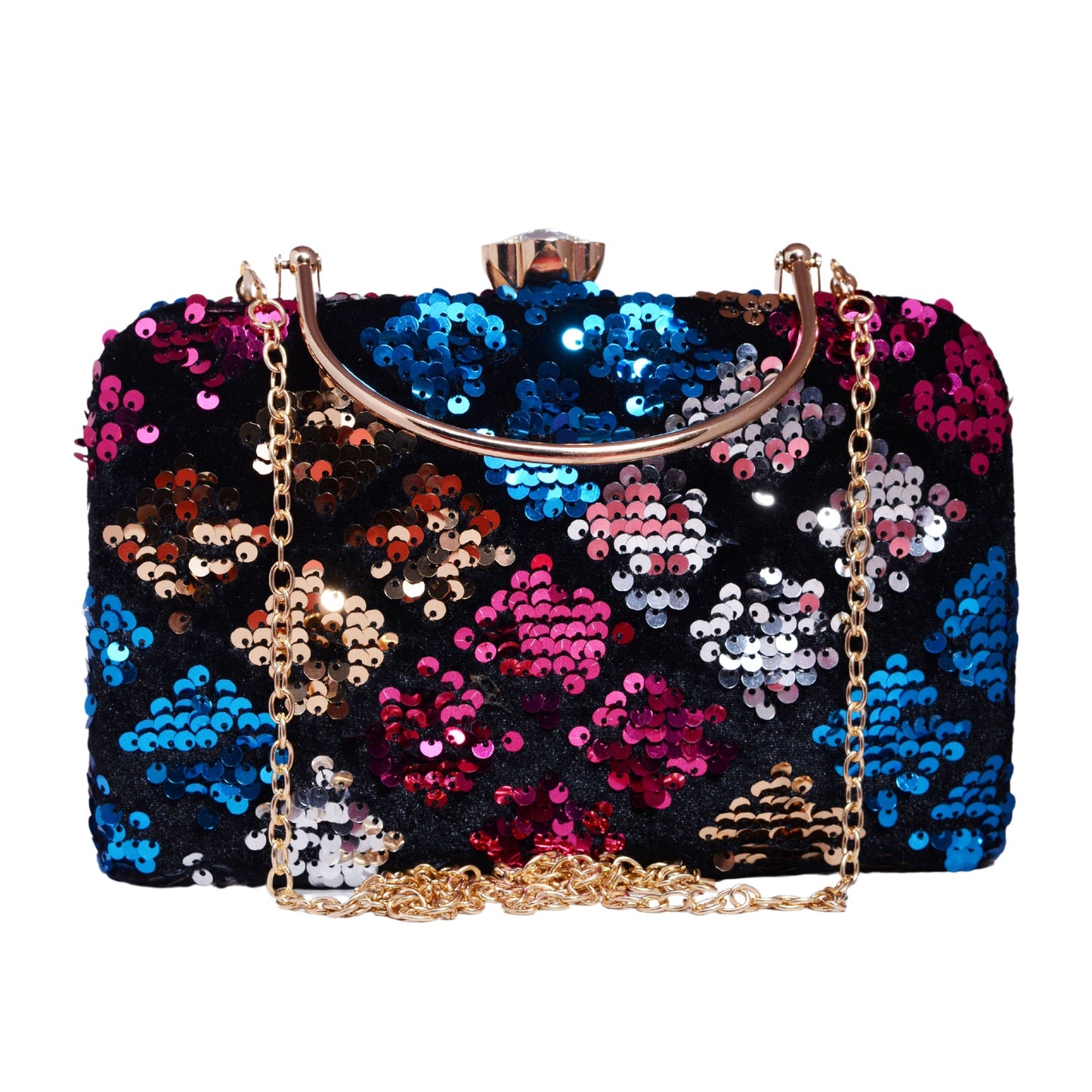 Multicolor Diamond Sequins Clutch
