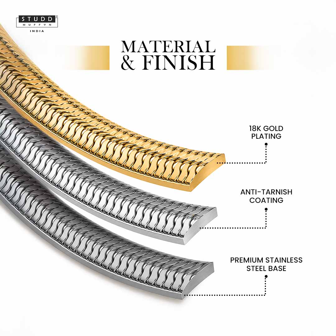 VELORE Snake Chain – 18K Gold Tone Plated [ PACK OF 2 ]