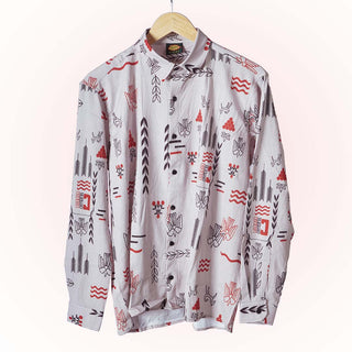 Warli Whisper | Luxury Popcorn Material I Men Shirt