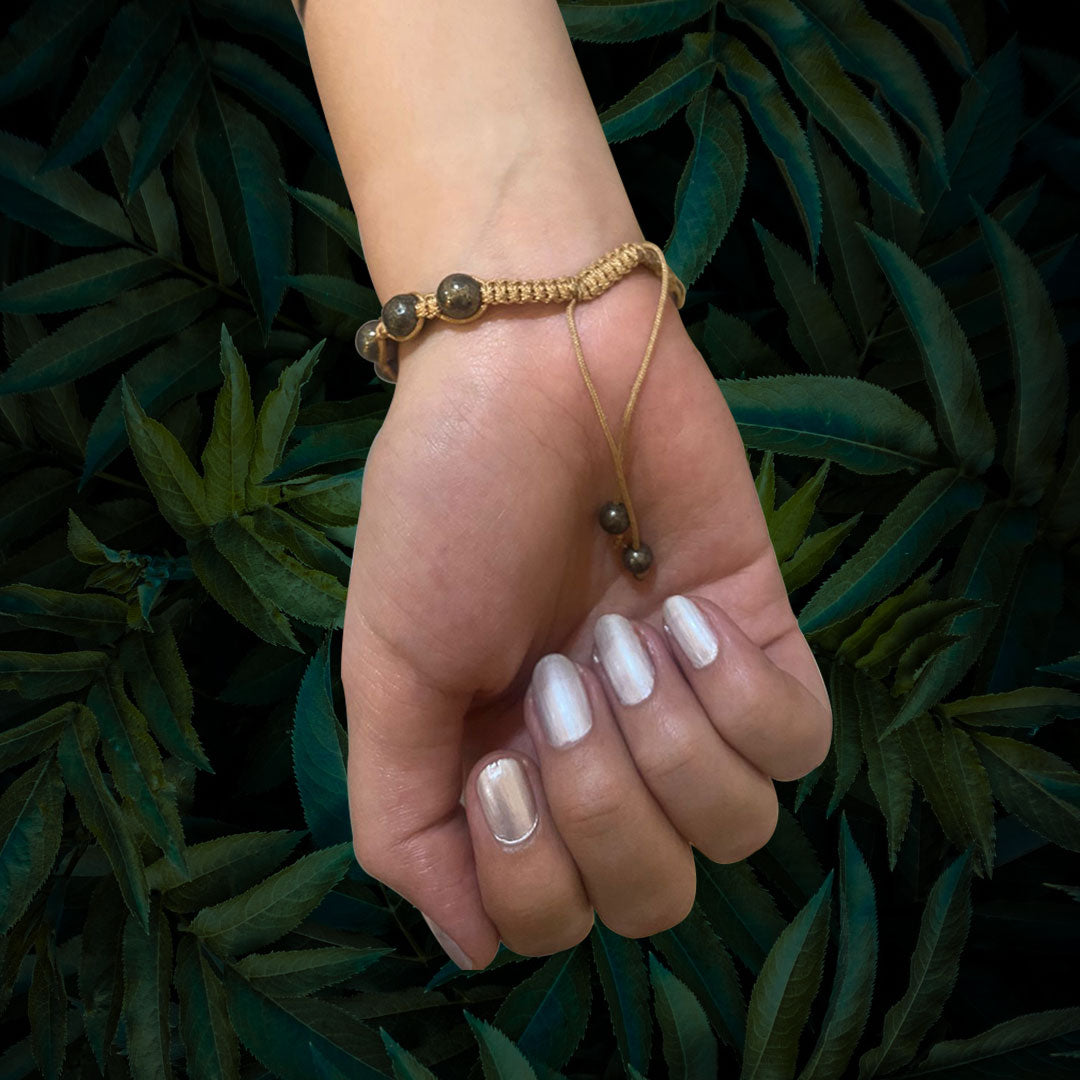 Pyrite Threaded Bracelet